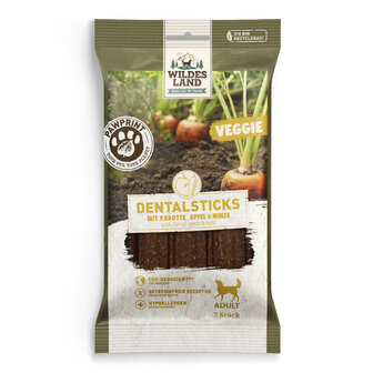 WILDES LAND veggie Dental sticks wortel appel en mint  180 gram