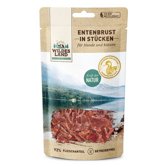 WILDES LAND Eendenborst stukjes 70 gram