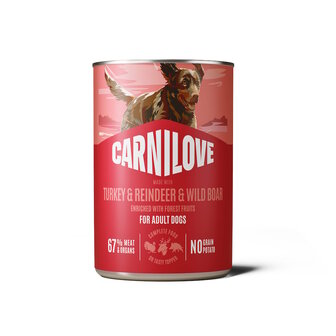 Carnilove blik Kalkoen, Rendier &amp; Wild zwijn 400 gram 