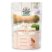 WILDES LAND | KAT | POUCH - CLASSIC - KIP en ZALM met veenbessen | 100 gr