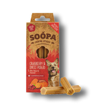 SOOPA | Dental sticks | Cranberry & Zoete Aardappel | 4 stuks