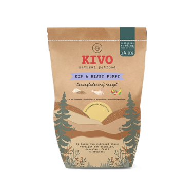 KIVO | KIP & Rijst PUPPY - tarwe-glutenvrij | 14 kg