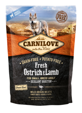 CARNILOVE DOG | Fresh Struisvogel & lam (SMALL BREED!) | 1,5 KG