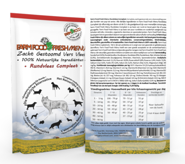 FARM FOOD | Fresh MENU - houdbaar - Rundvlees Compleet | 125 gram